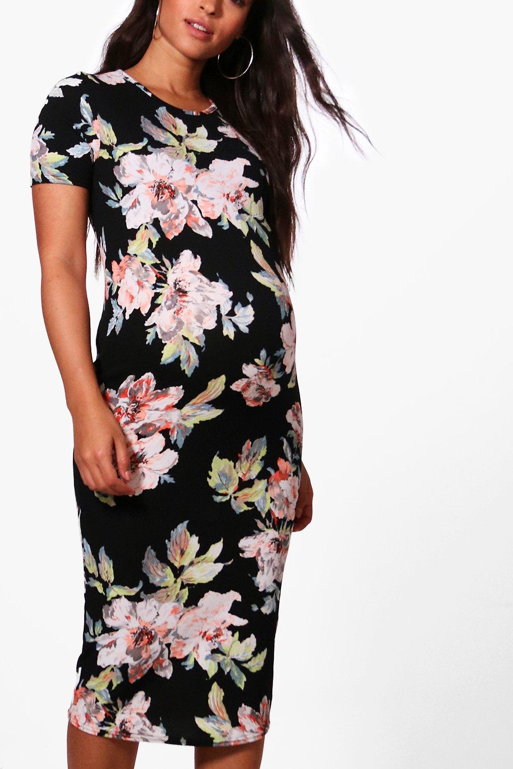boohoo floral maternity dress
