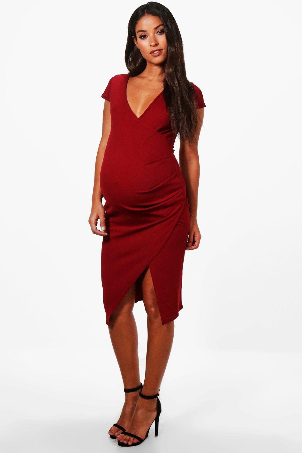 boohoo maternity midi dress