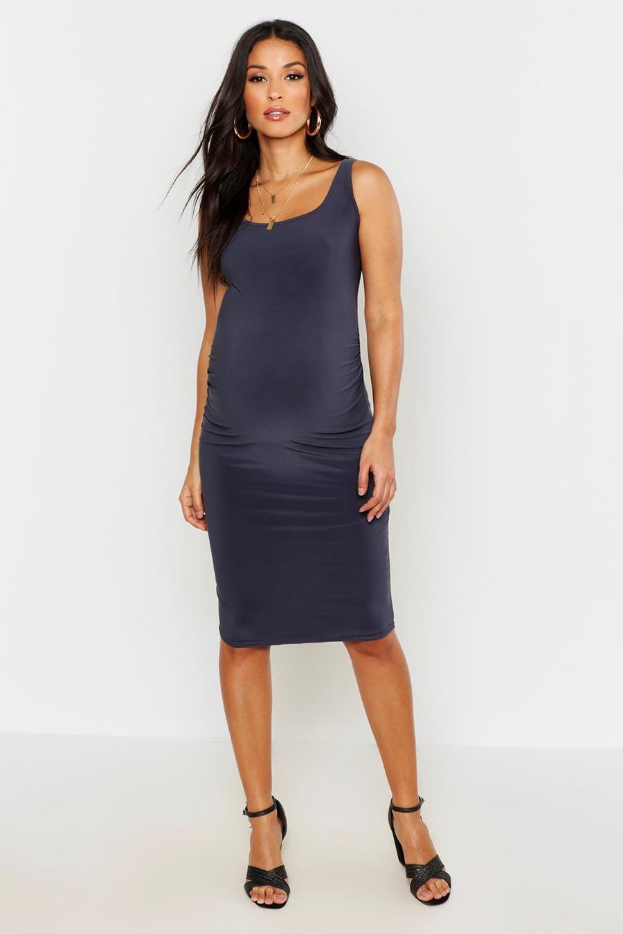 Charcoal Maternity Bodycon Dress image number 1