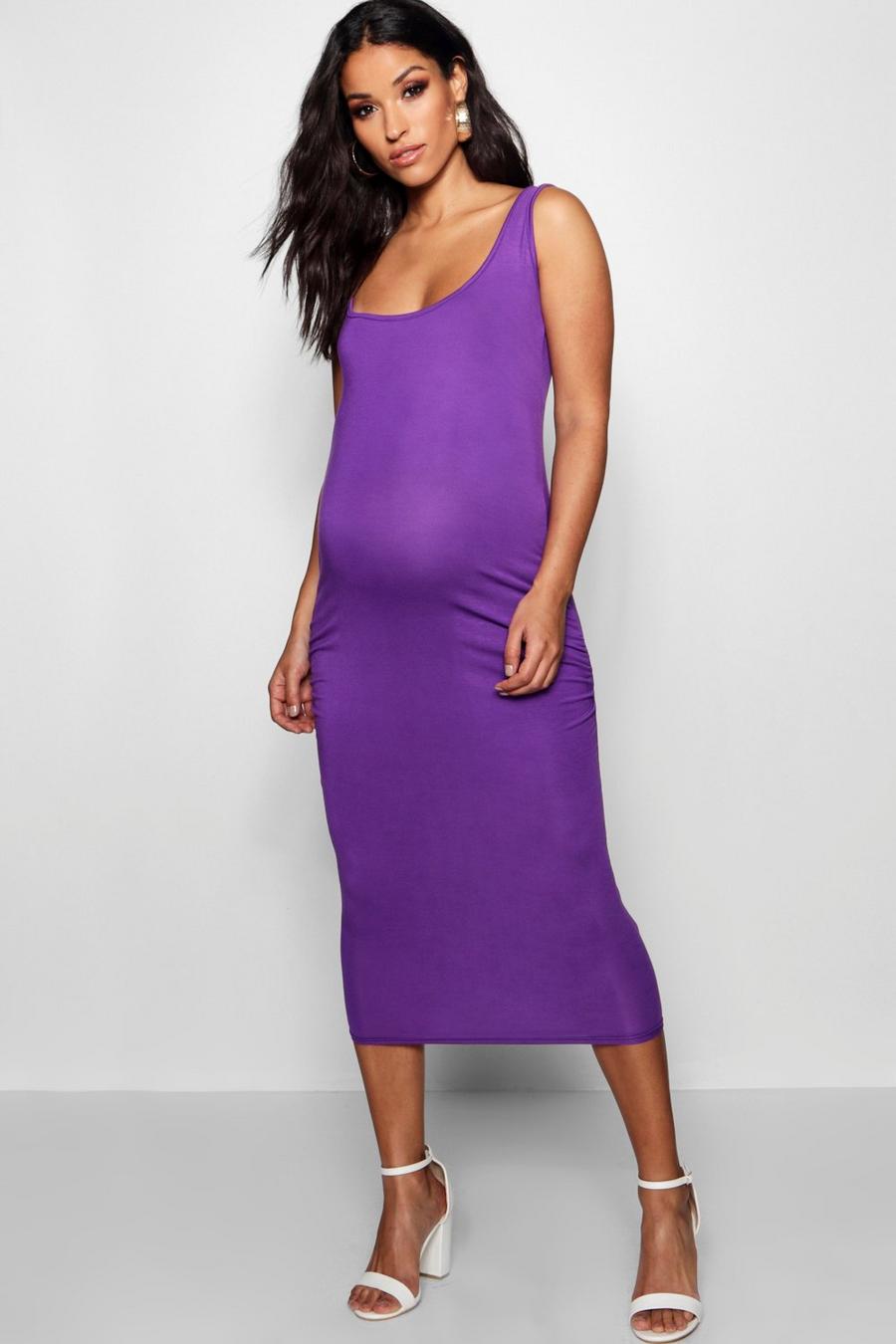 Purple Maternity Bodycon Dress image number 1