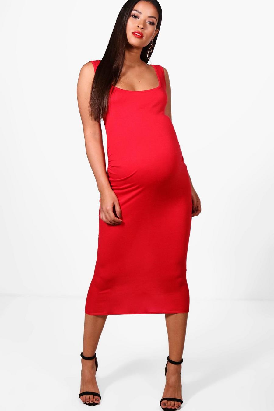 Robe moulante de maternité, Rouge image number 1