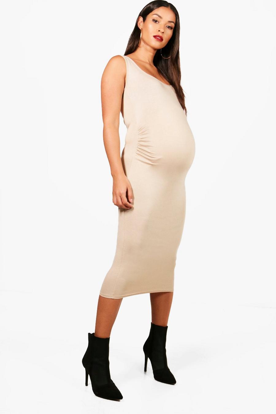 Sand Maternity Bodycon Dress image number 1