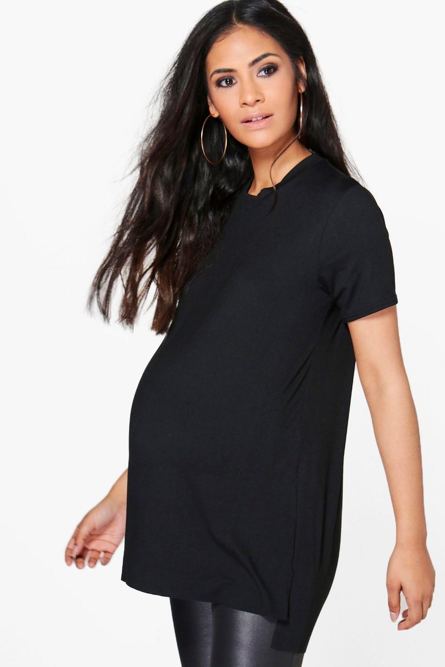 T-shirt de grossesse surdimensionné fendu sur côté image number 1