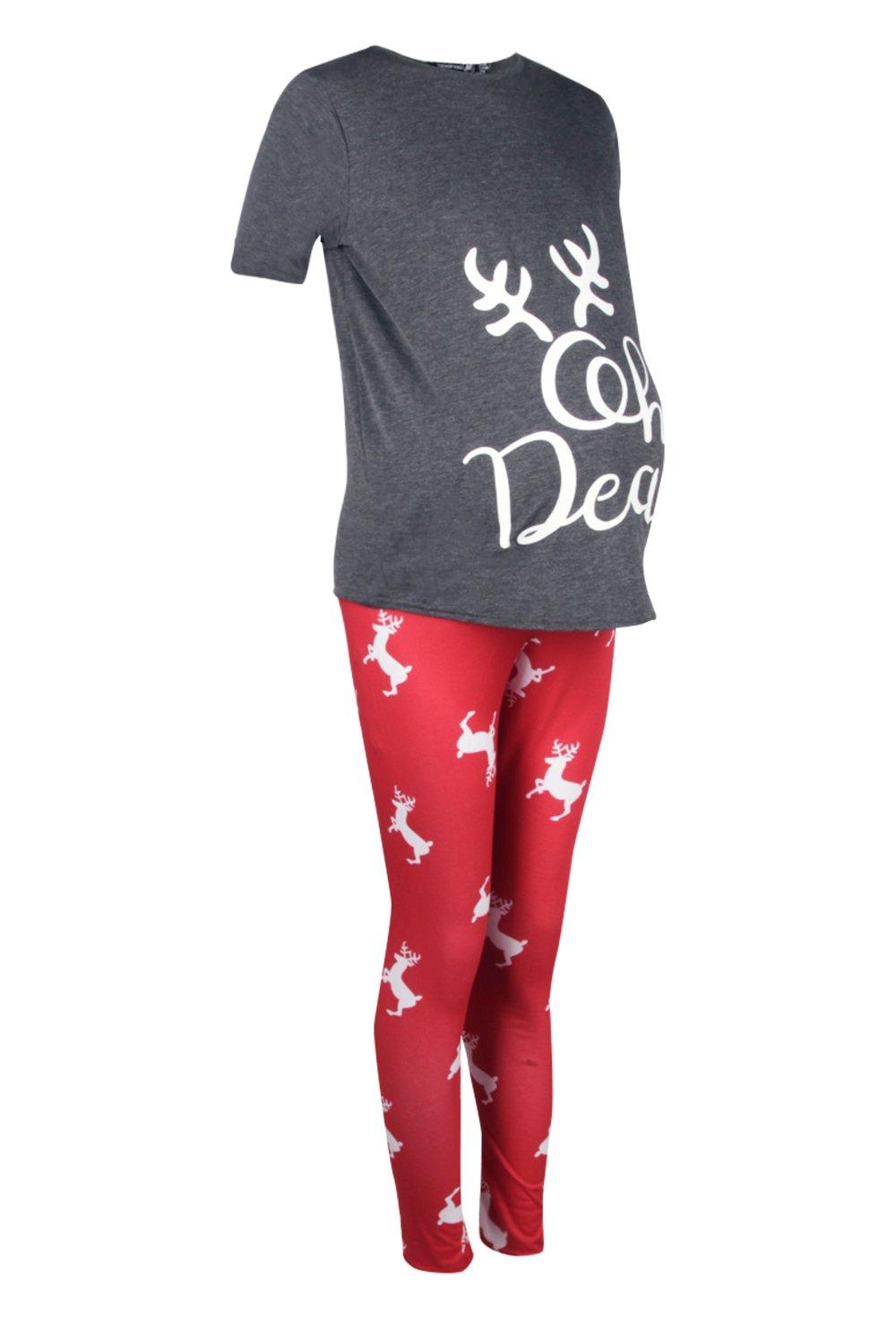 Maternity Molly Oh Deer Christmas Pajama Set boohoo CA