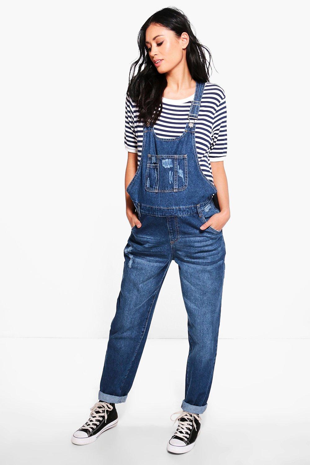 maternity denim overall dress