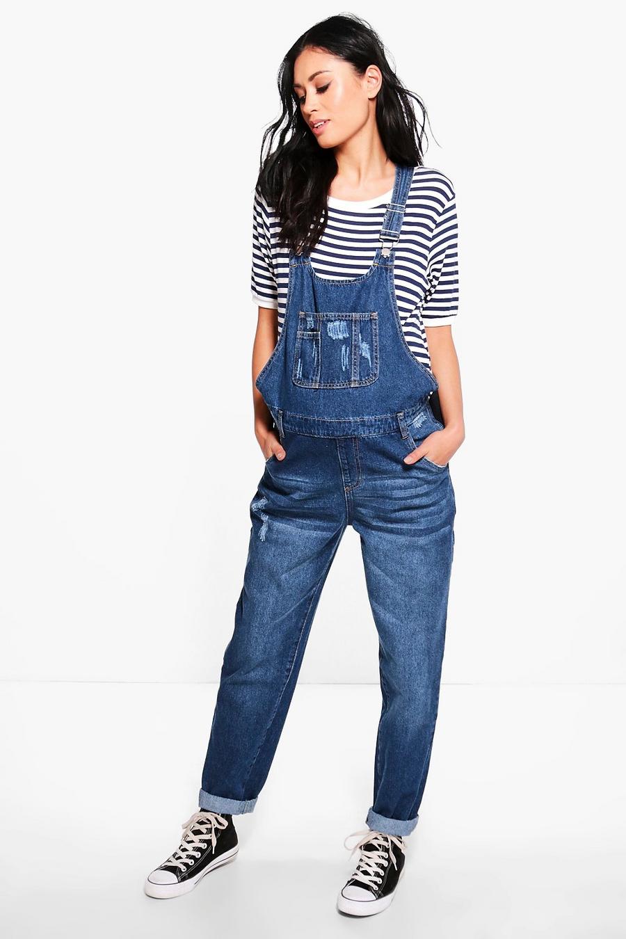 Blue Maternity Denim Overall image number 1