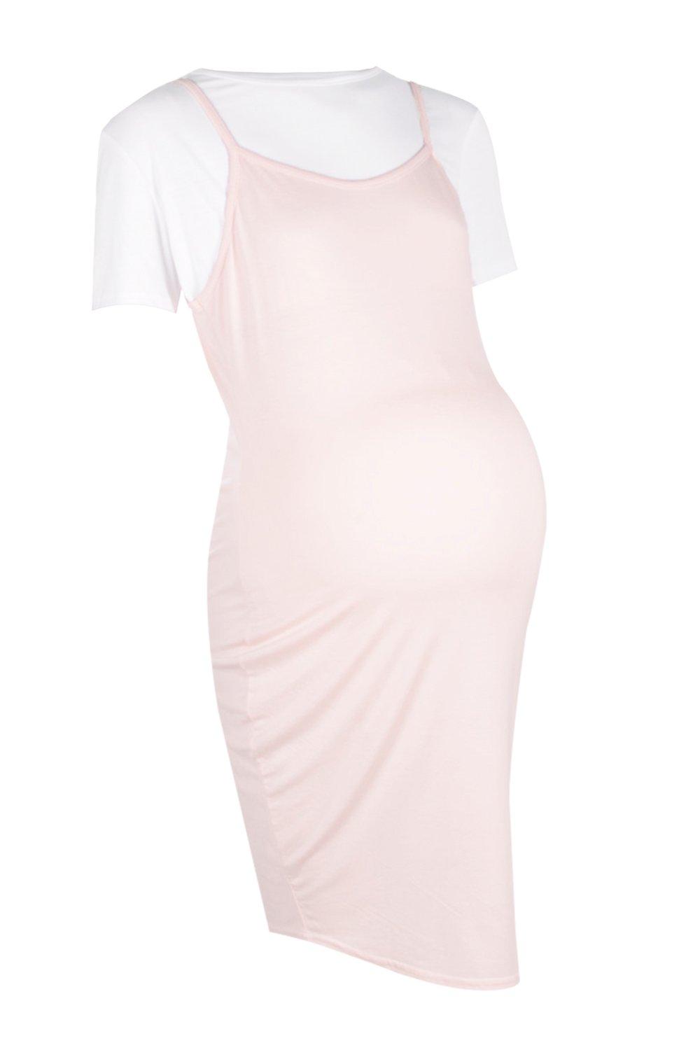 maternity slip dress white