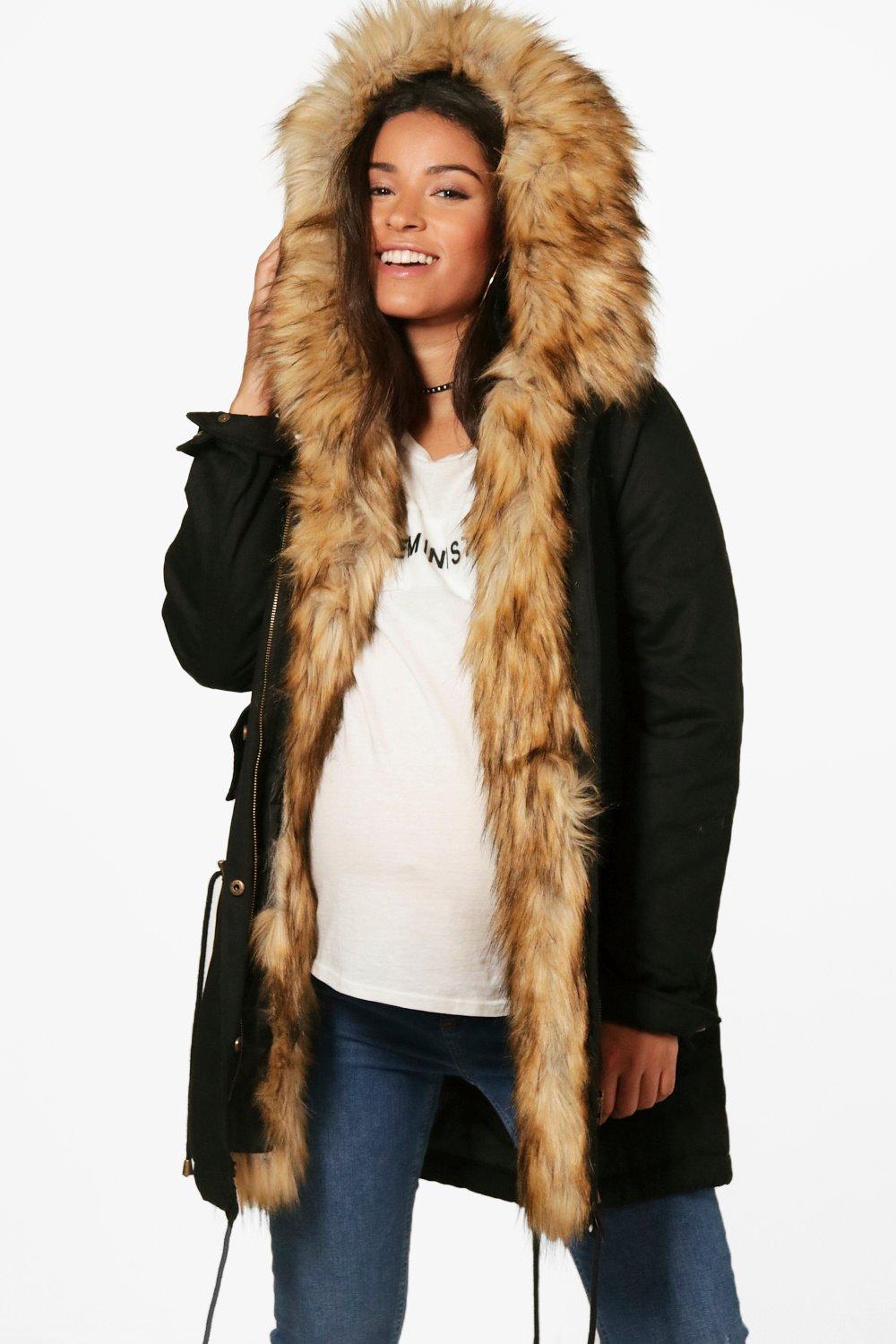 faux fur trim jacket