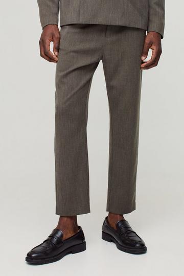 Tapered Cropped Fit Trousers taupe