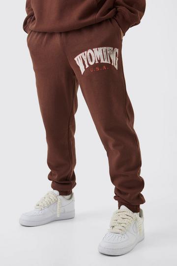 Chocolate Brown Regular Fit Wyoming Print Cuffed Jogger