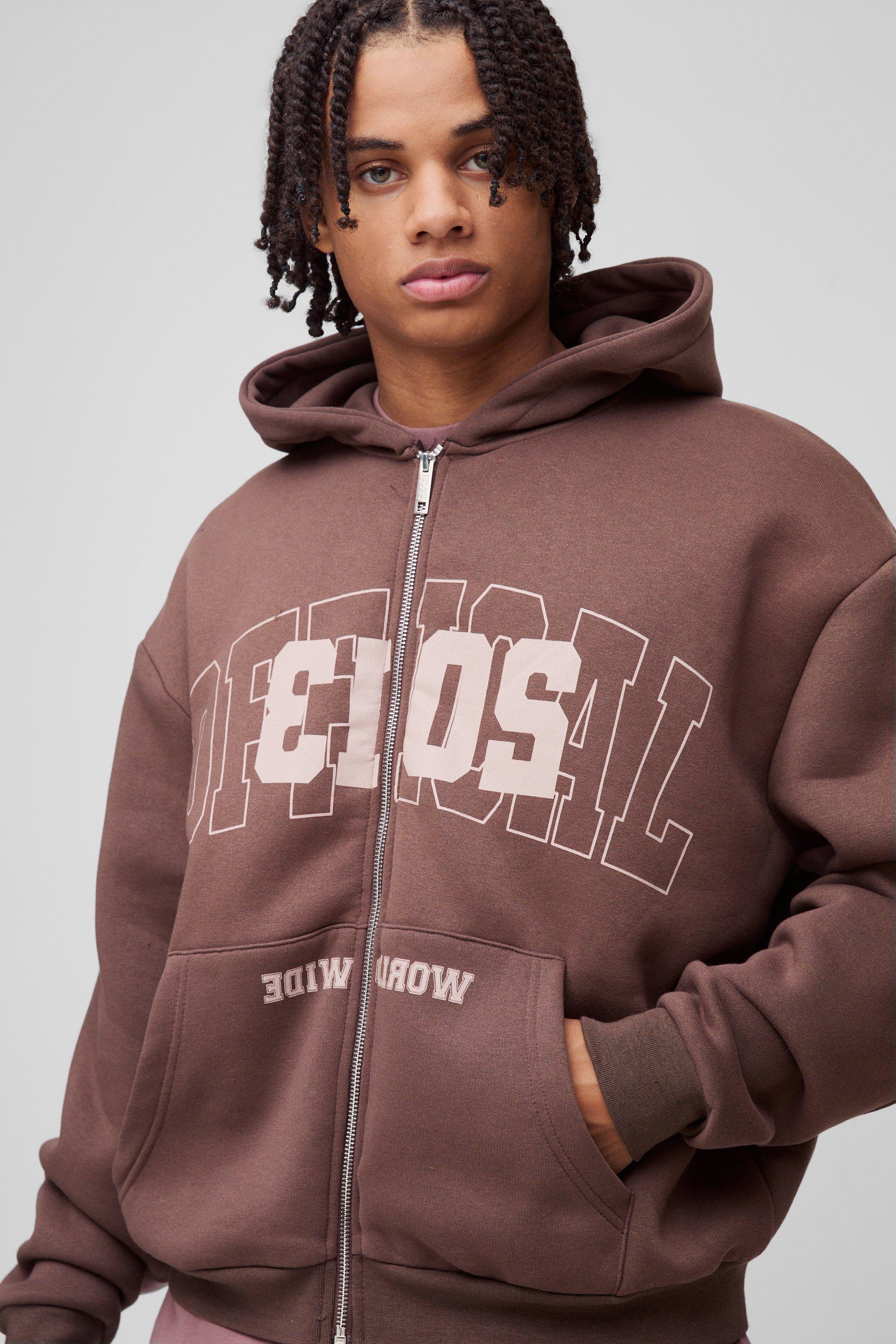 Varsity zip hoodie sales
