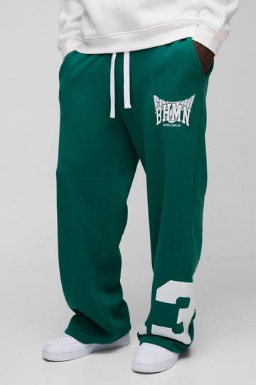 Wide Leg Varsity Mesh Applique Jogger forest