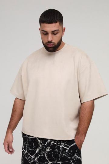 Plus Oversized Faux Suede T-Shirt sand