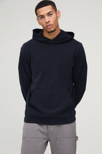 Slim Fit Soft Peached Hoodie black