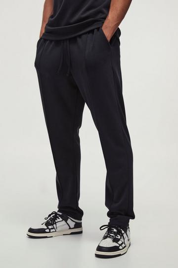 Zachte Slim Fit Joggingbroek Met Perzikhuid En Biezen black