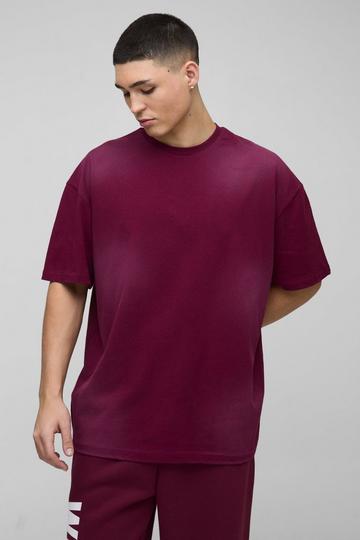 Oversized Spray Wash T-shirt burgundy