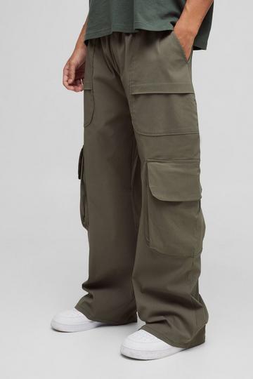 Khaki Parachute Bengaline Cargo Trousers