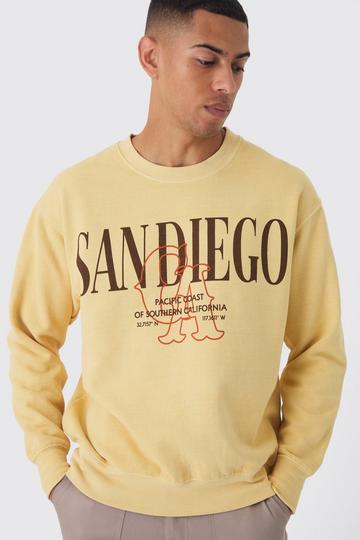 Yellow San Diego Graphic Washed Sweatshirt