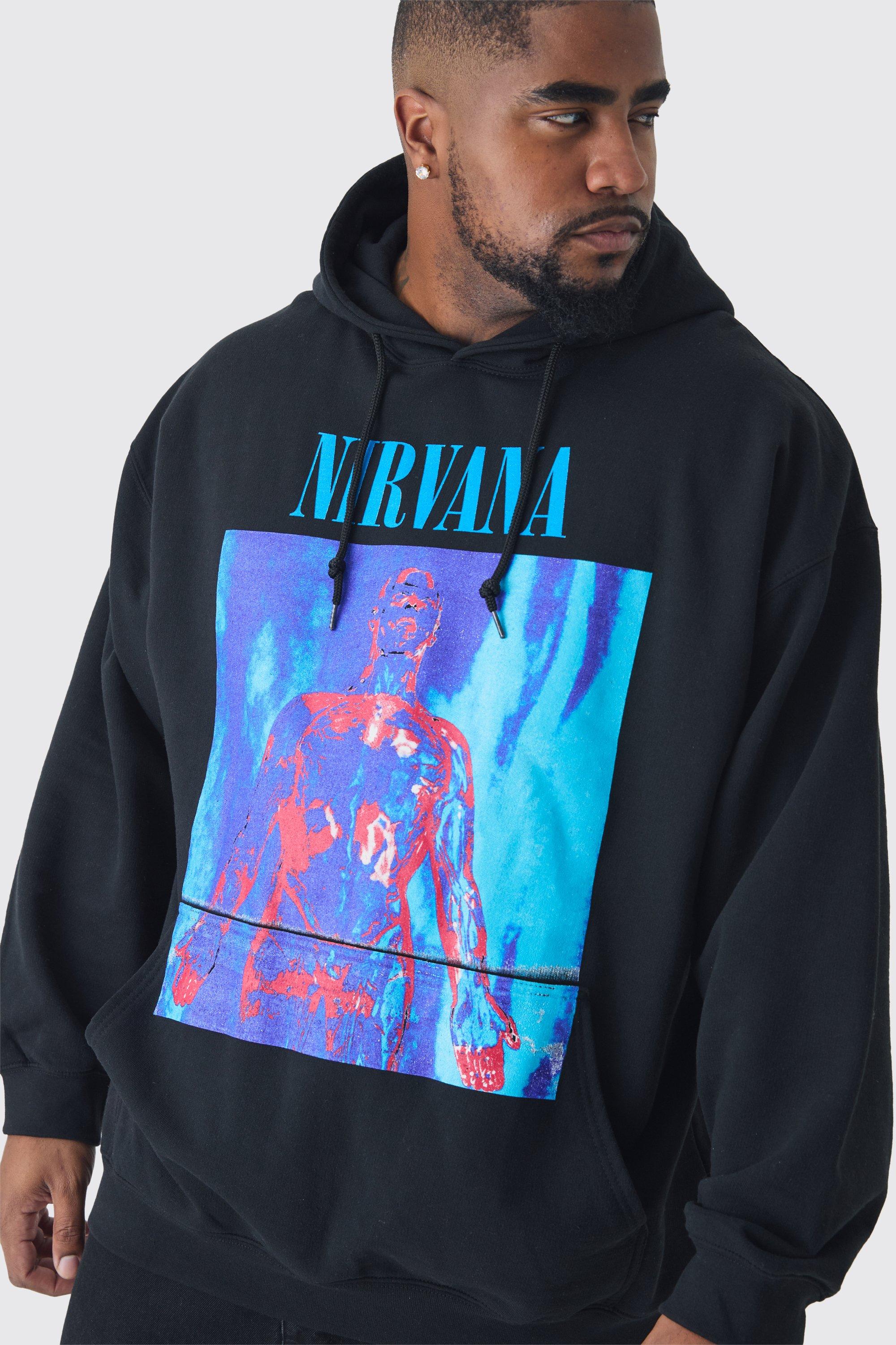 Plus Oversized Nirvana License Print Hoodie boohoo