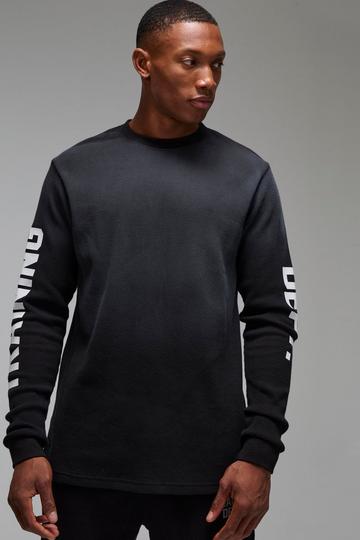 Training Dept Waffle Long Sleeve T-shirt black