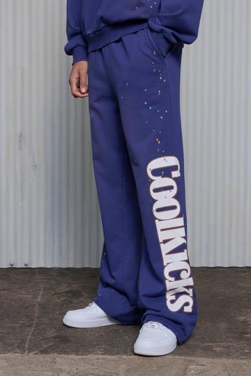 Navy Flared Heavyweight Coolkicks Joggers