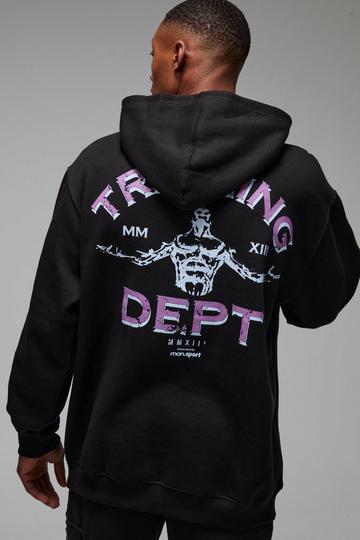Man Active Training Dept Oversized Hoodie black