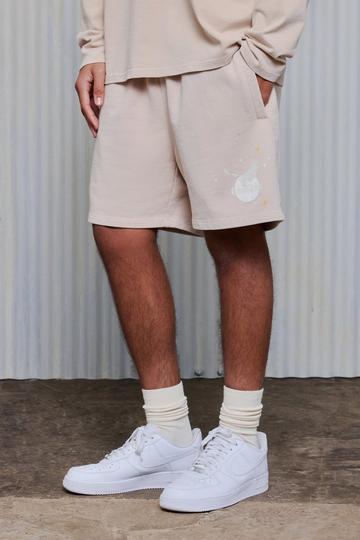 Relaxed Washed Coolkicks Jersey Shorts ecru