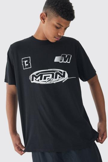 Tall Moto T-Shirt Met Reliëf black