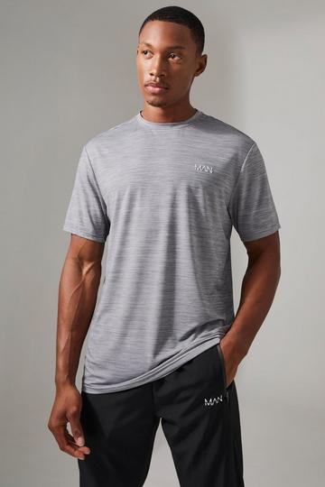 Man Active Breathable Marl T-shirt charcoal