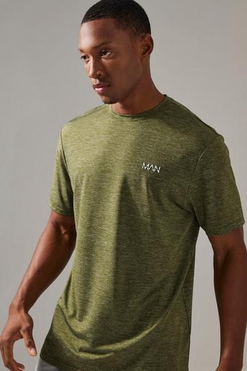 Man Active Breathable Marl T-shirt khaki