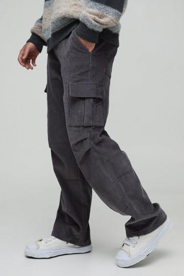 Baggy Corduroy Cargo Broek charcoal