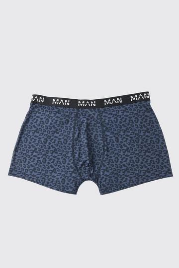 Plus Leopard Print Boxers grey