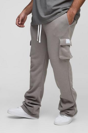 Plus Slim Fit Super Stacked Woven Tab Cargo Jogger charcoal