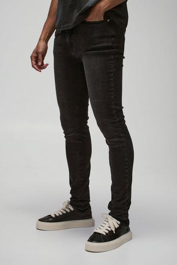 Skinny Stretch Stacked Washed Jeans charcoal