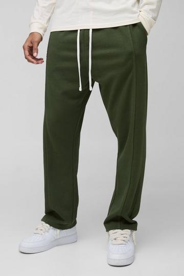 Khaki Loose Fit Drop Crotch Loopback Jogger