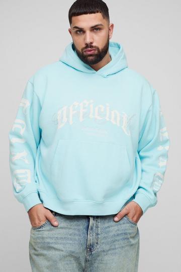 Blue Plus Oversized Boxy Official Embroidery Hoodie