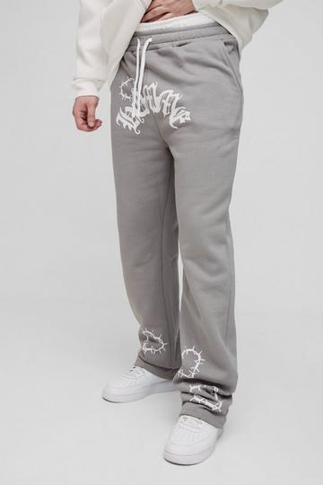 Tall Baggy Hartjes Joggingbroek Met Dubbele Tailleband charcoal