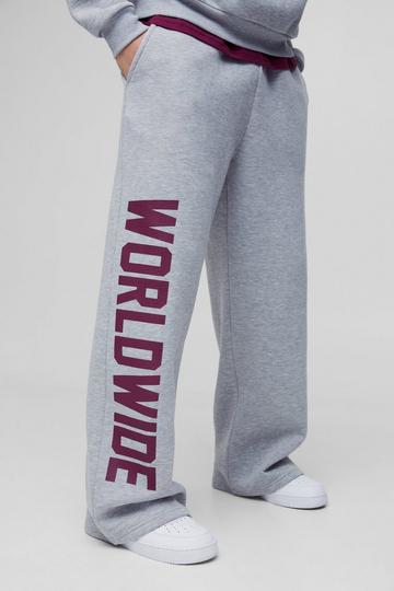 Wide Leg Worldwide Joggingbroek grey marl