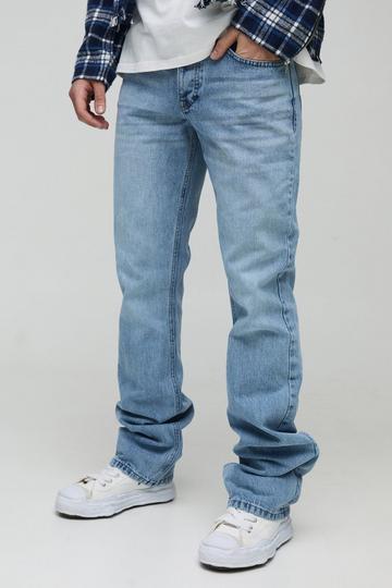 Light Brown Slim Flared Stacked Washed Jeans