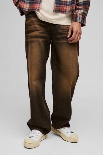 Onbewerkte Extreem Gebleekte Baggy Jeans tan