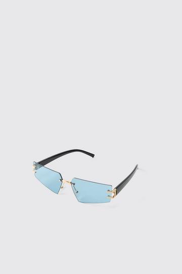 Rimless Temple Detail Sunglasses black