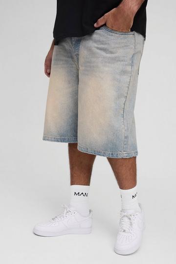 Plus Stonewash Relaxed Fit Jorts stonewash