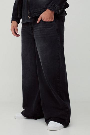 Black Plus Tinted Wash Baggy Jeans