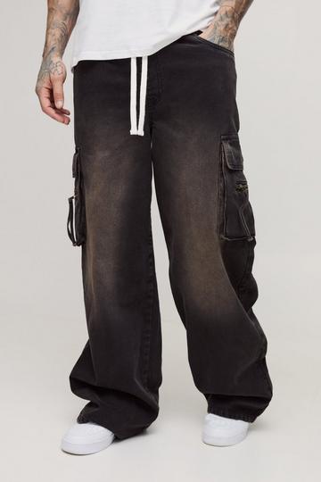 Brown Tall Baggy Rigid Cargo Jeans