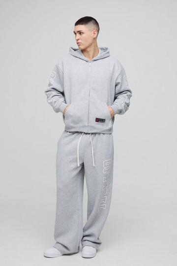 Oversized Boxy Official Trainingspak Met Vest Met Capuchon grey marl