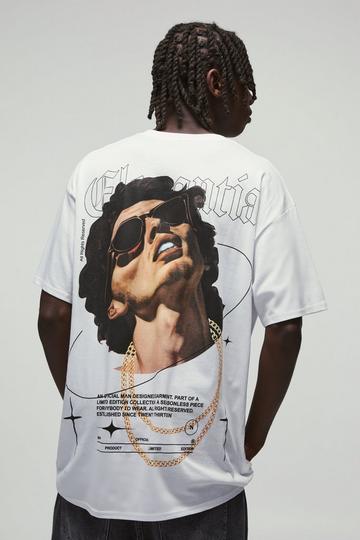 Oversized Face Print T-Shirt white