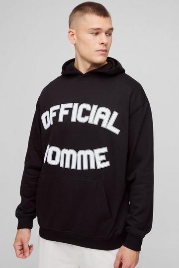 Oversized Official Homme Graphic Hoodie black