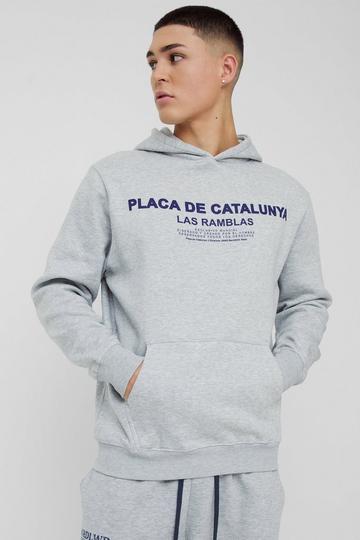 Grey Placa De Catalunya Graphic Hoodie