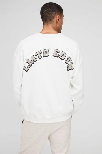 Oversized Heavyweight Limited Graphic Sweatshirt white