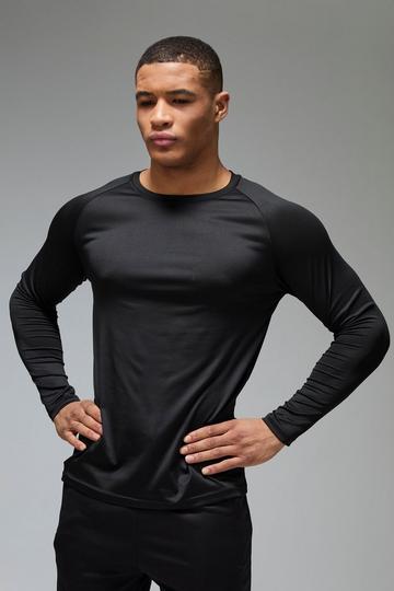 Black Man Active Lightweight Essentials Gym Raglan Long Sleeve T-shirt